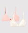 Girls' Sparkly Print Organic Cotton and Elastane Bras - 2-Pack variante 1