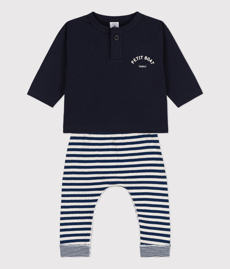 Baby Gift Set: T-Shirt and Trousers blue/white