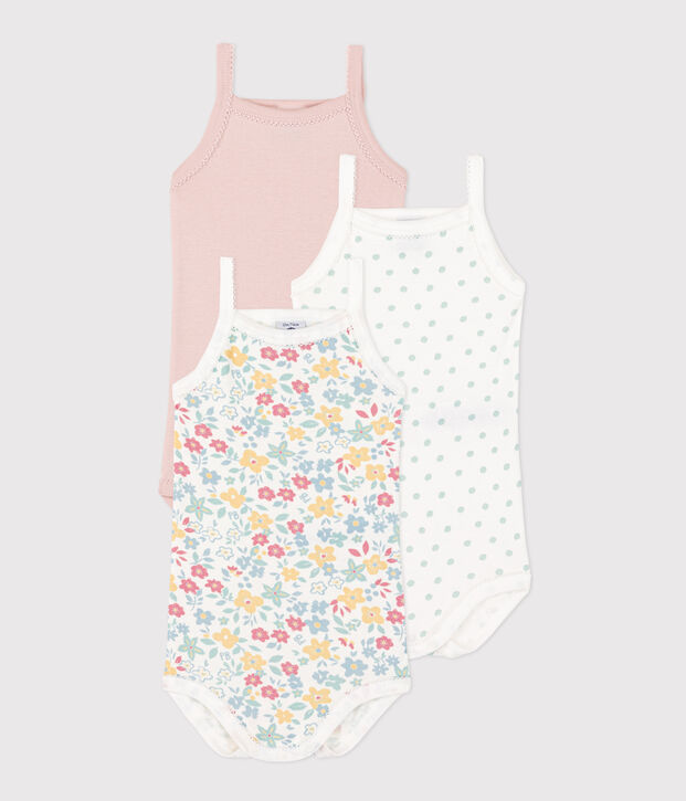 Floral Cotton Vest Bodysuits - 3-Pack multicolor