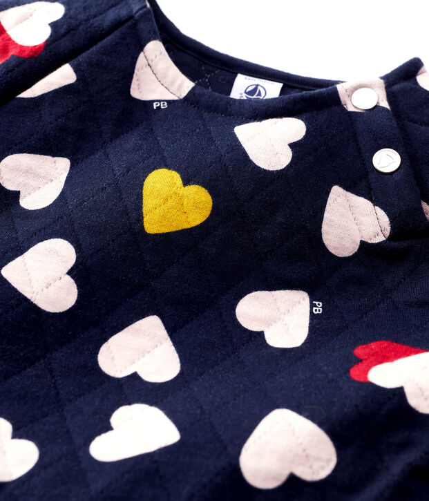 Girls' Short-Sleeved Tube Knit Dress blue/multicolor