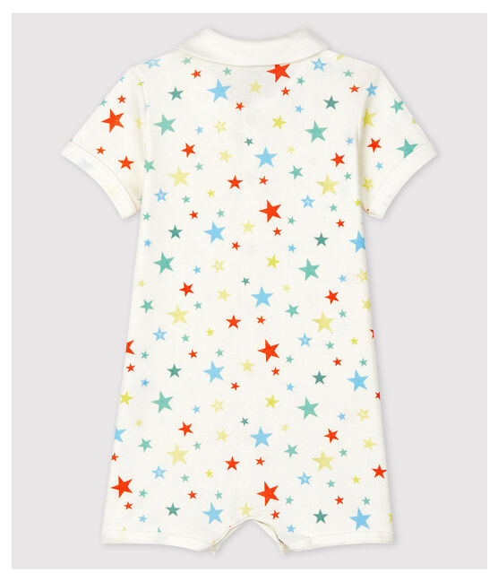 Multicoloured Starry Organic Cotton Playsuit MARSHMALLOW white/MULTICO white