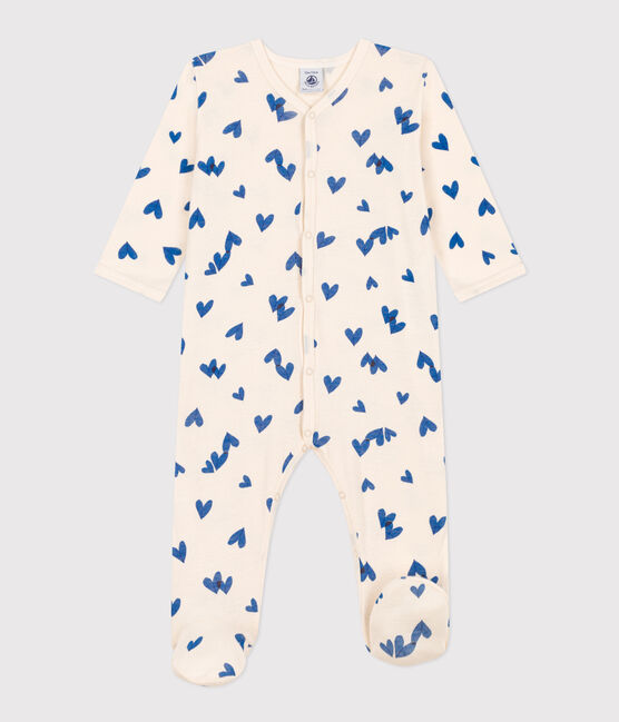 Babies' Blue Heart Patterned Cotton Pyjamas AVALANCHE white/MULTICO