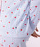 Women's buttoned stripe and heart print cotton pyjamas white/multicolor