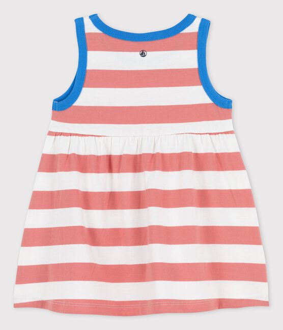 Babies' Sleeveless Striped Jersey Dress PAPAYE pink/MARSHMALLOW