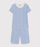 Children's Floral Print Cotton Capri Pyjamas MARSHMALLOW blue/INCOGNITO