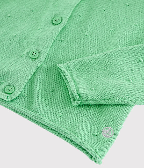 Girls' Cotton Knit Cardigan ALOEVERA green