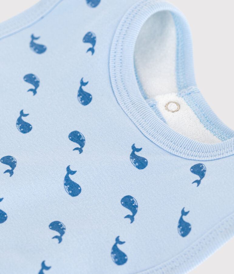 Newborn's printed cotton bib blue/blue