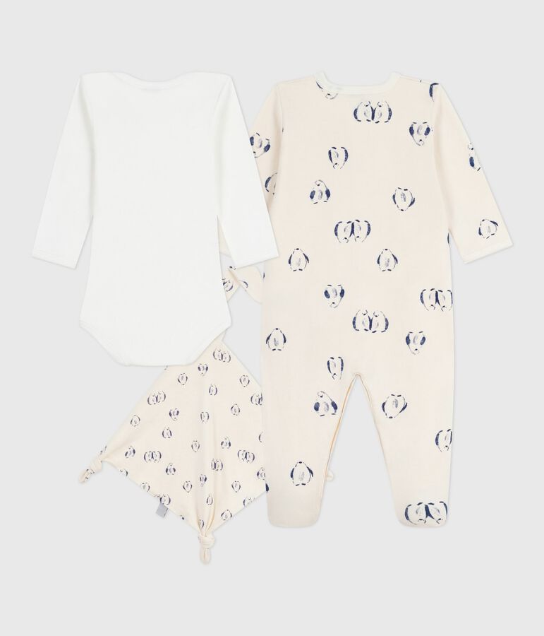 Babies' floral-print velour gift set multicolor