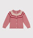 Girls' cotton and wool jacquard cardigan