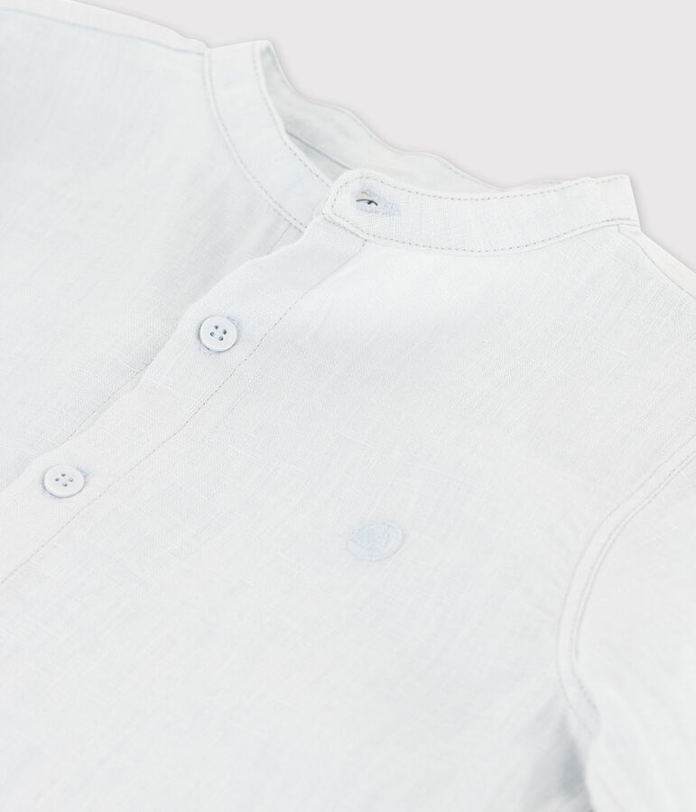 Boys' Long-Sleeved Linen Shirt blue