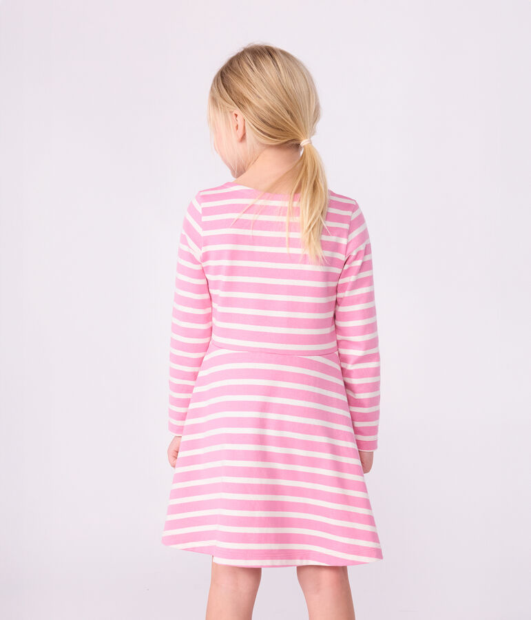 Children's long-sleeved cotton dress BOUDOIR pink/MILK