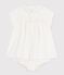 Cotton/linen baby dress with  matching bloomers, with embroidered detail MARSHMALLOW white