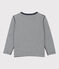 Boys' Long-Sleeved Tube Knit T-Shirt SMOKING blue/MARSHMALLOW white