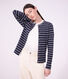 Women's stripy cotton cardigan