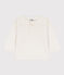 Babies' Long-Sleeved Cotton T-shirt MARSHMALLOW white