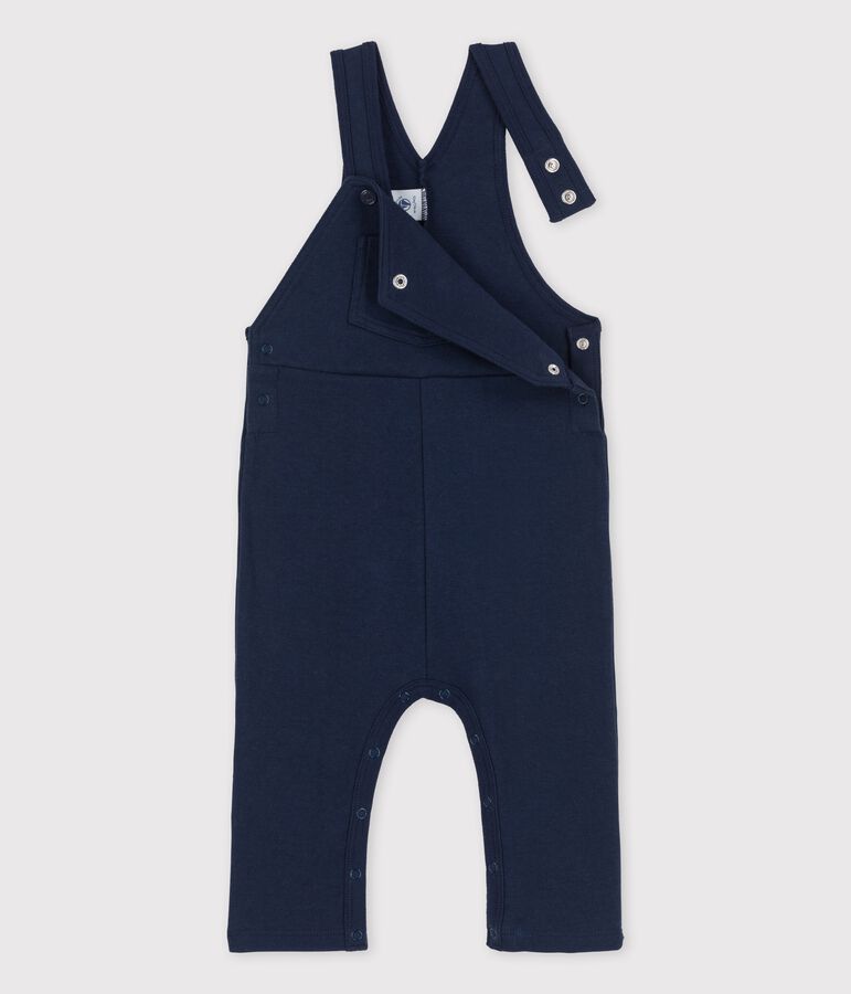 Babies' Organic Long Thick Jersey Dungarees blue