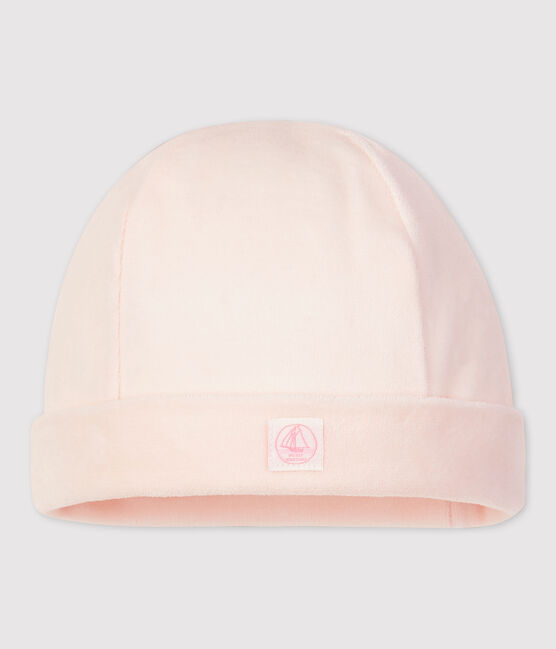 Babies' Organic Cotton Velour Bonnet FLEUR pink