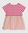 Babies' Short-Sleeved Thick Jersey and Cotton Gauze Dress SALINE /DELHI