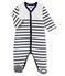 Babies' Unisex Velour Sleepsuit MARSHMALLOW white/SMOKING blue