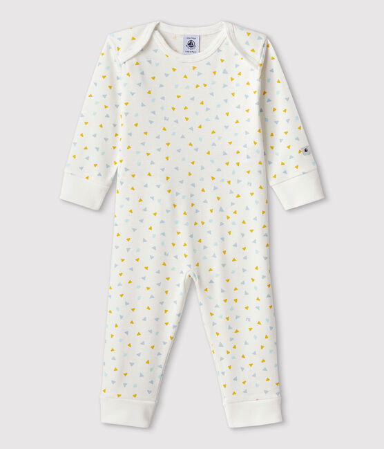 Babies' Confetti Pattern Cotton Sleepsuit without Poppers MARSHMALLOW white/MULTICO white