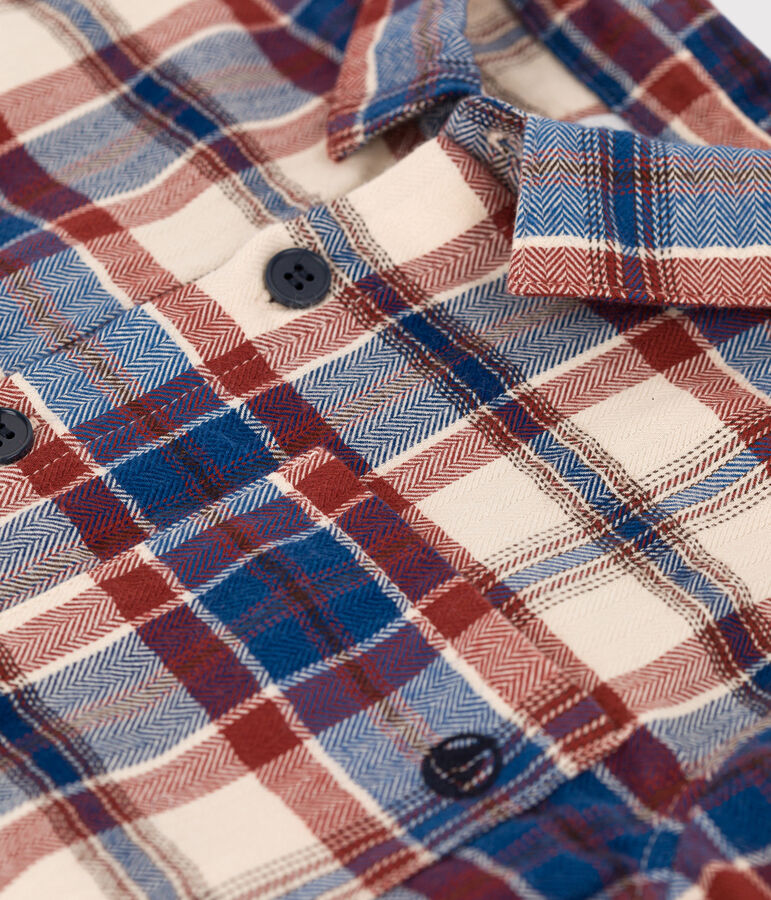 Boys' Checked Flannel Shirt AVALANCHE white/MULTICO