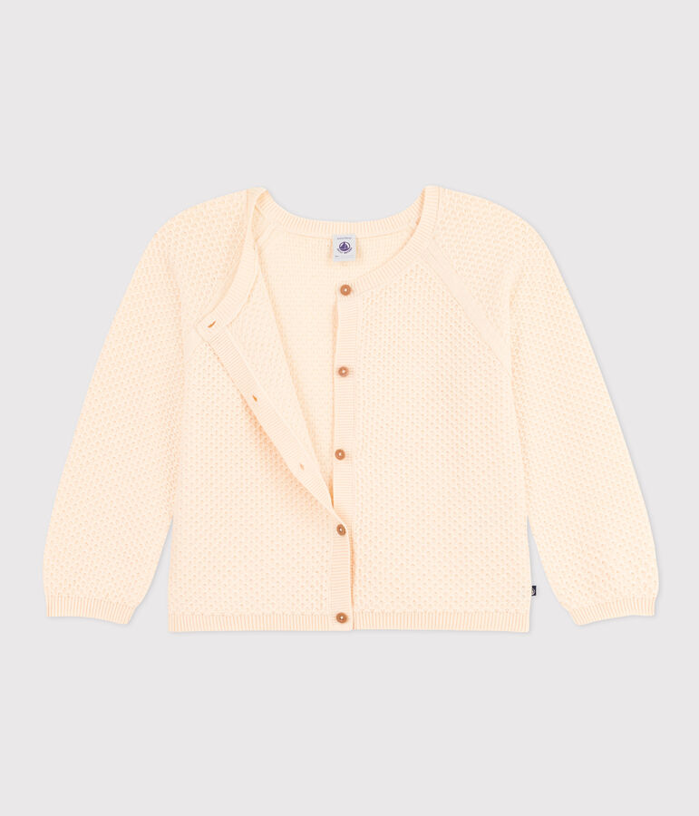 Girls' Cotton Cardigan Ecru