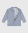 Children's stripy cotton jacket blue/white