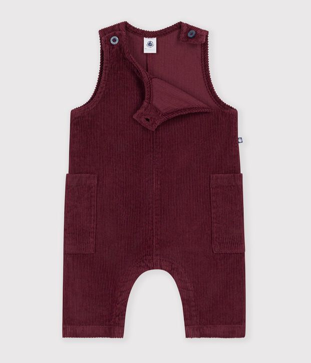 Babies' plain long corduroy jumpsuit TRUFFE