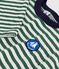 Children's long-sleeved stripy cotton T-shirt WILLOW green/MONTELIMAR:WILLOW /MONTELIMAR