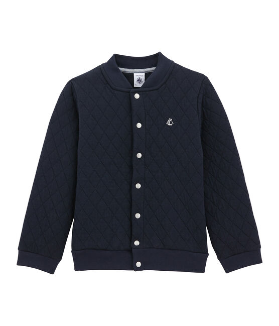 Quilted double knit cardigan SMOKING blue