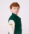 Children's varsity-style jacket in colourblock cotton green/beige