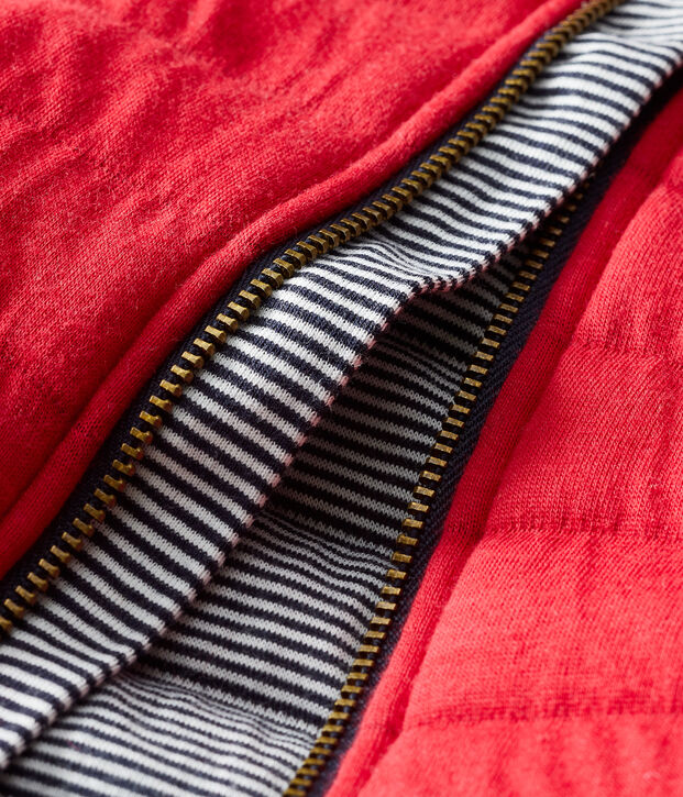 Baby Girls' Quilted Tube Knit Coat red