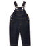 Unisex baby's long denim dungarees. Jean blue