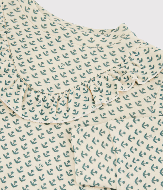 Girls' Tube Knit Sweatshirt Ecru/green