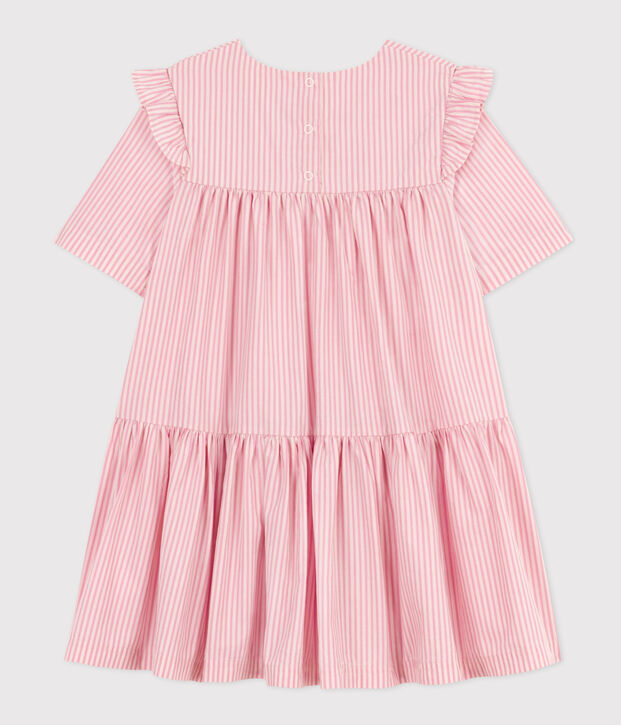 Girls' Short-Sleeved Cotton Dress pink/pink
