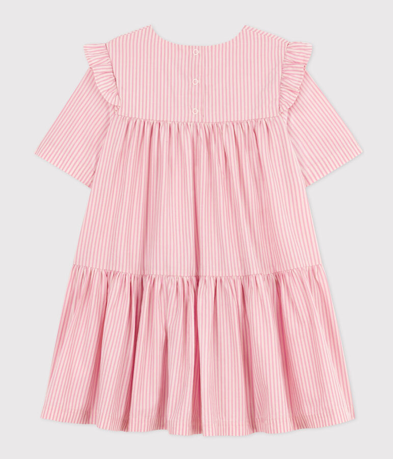 Girls' Short-Sleeved Cotton Dress pink/pink
