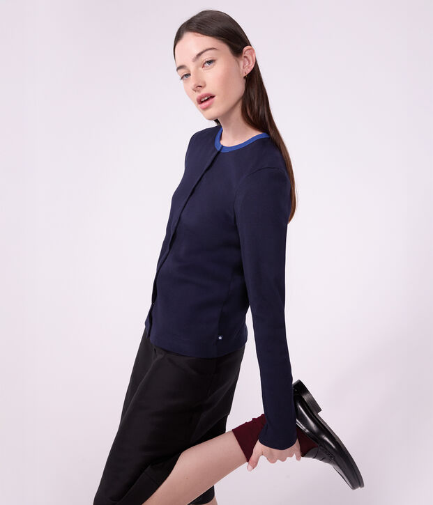 Women's plain cotton cardigan SMOKING