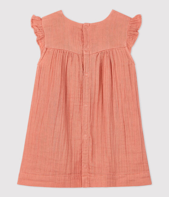 Babies' Organic Cotton Gauze Dress PAPAYE pink