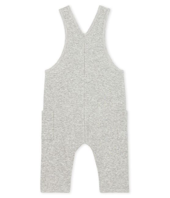 Baby Boys' Long Dungarees in Velour Knit BELUGA CHINE grey