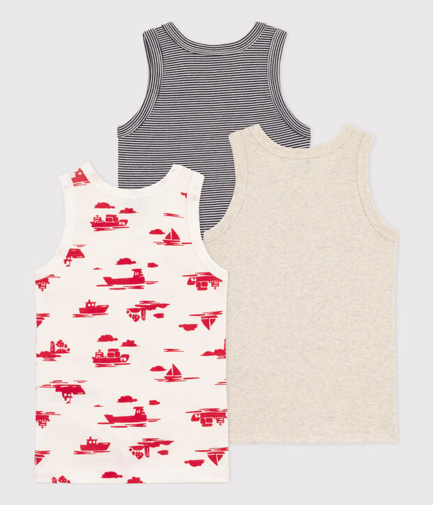 Boys' Le Havre Cotton Vests - 3-Pack multicolor