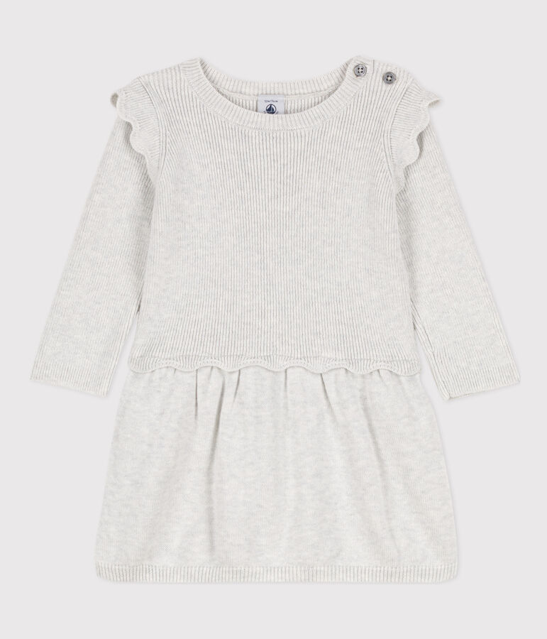 Babies' Wool/Cotton Dress beige