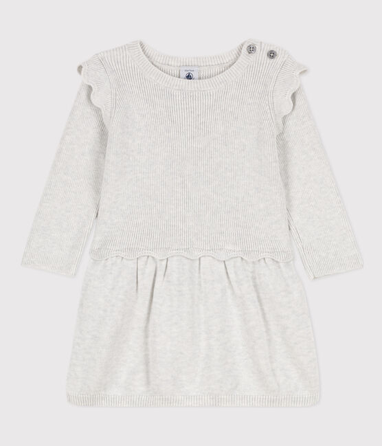 Babies' Wool/Cotton Dress MONTELIMAR CHINE beige
