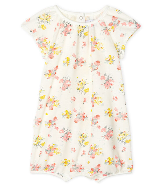 Print playsuit for baby girls MARSHMALLOW white/MULTICO white