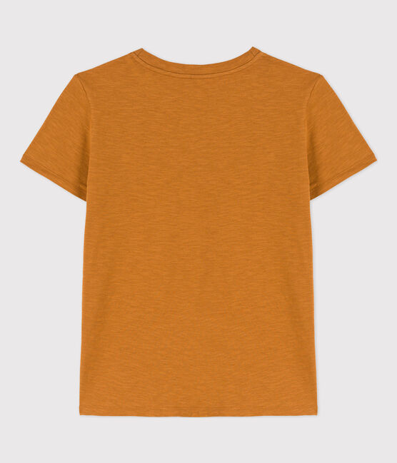 Women's Straight Round-Neck Cotton T-Shirt TOAST brown