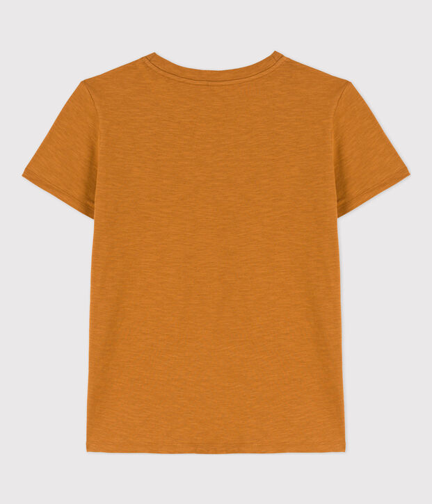 Women's Straight Round-Neck Cotton T-Shirt brown