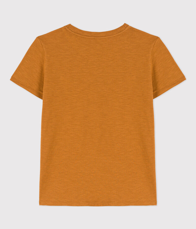 Women's Straight Round-Neck Cotton T-Shirt brown
