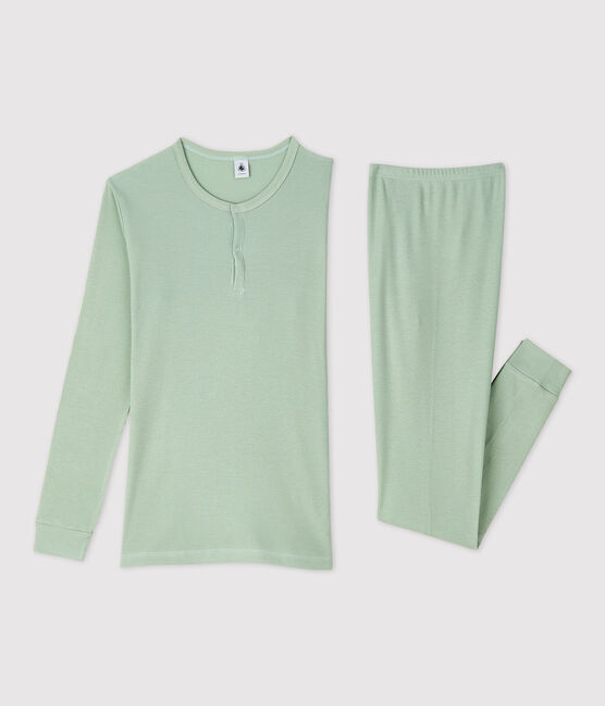 Girls' Plain Cotton and Lyocell Pyjamas HERBIER green