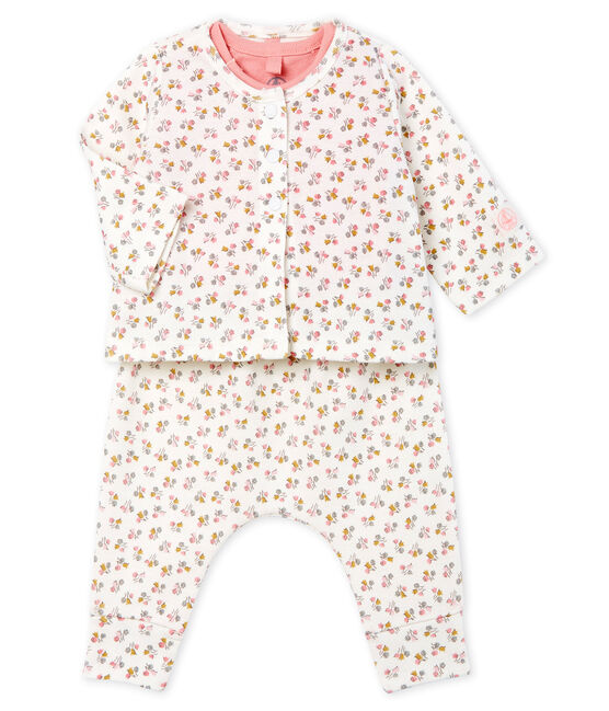 Baby Girls' Ribbed Clothing - 3-piece set MARSHMALLOW white/MULTICO white