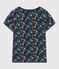 Girls' Lightweight Printed Jersey T-Shirt MEDIEVAL blue/MULTICO white