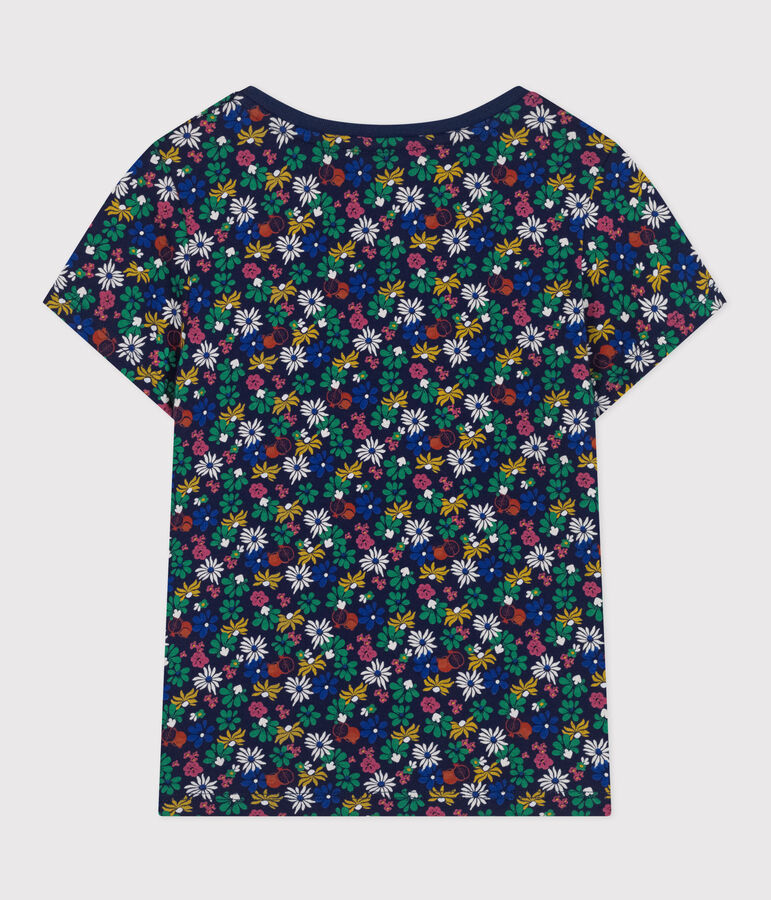 Girls' Lightweight Printed Jersey T-Shirt blue/multicolor